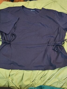 Asos Design Women’s Side-Tie Short Sleeve Top - Black